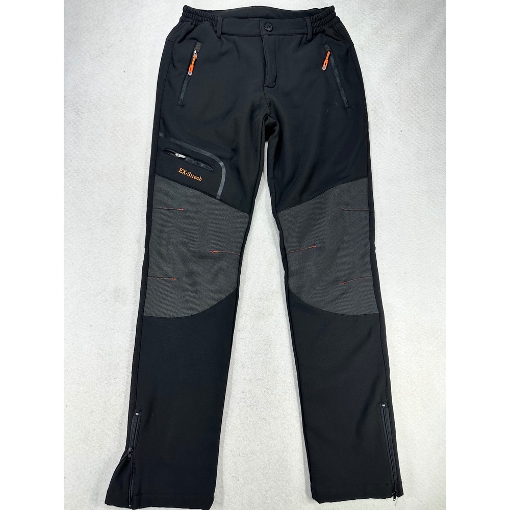 Postropaky EX-Stretch Fleece Lined Hiking Pants Black Softshell Mens 6-Tall